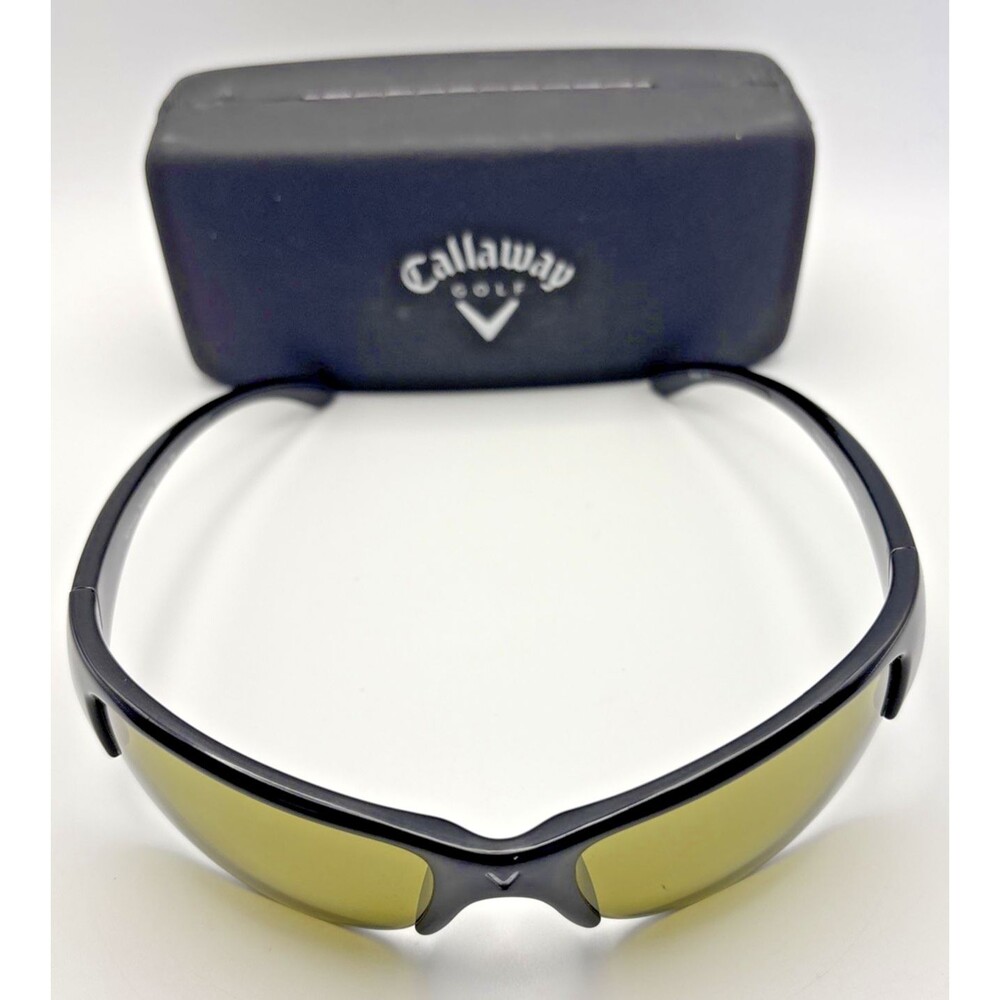 Callaway Golf Sport Sunglasses Black Frame Yellow Neox Lens w/ Hard Case